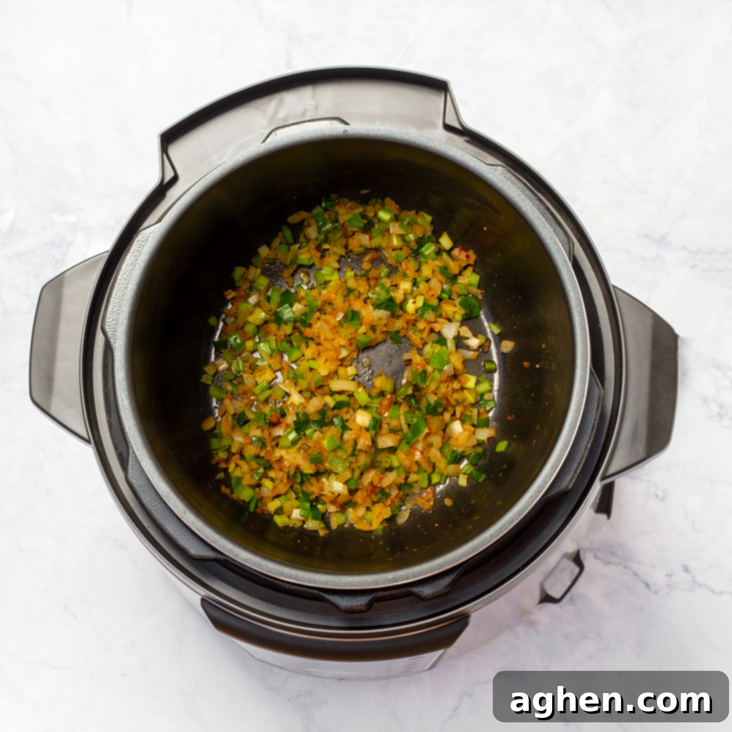 The Improvised Feast 6 Aromatics sautéing in the soup pot.