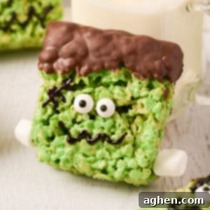 Frankenstein rice krispie treat.