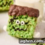 Frankenstein rice krispie treat.