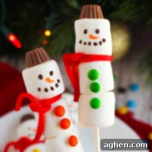 Marshmallow Snowman Kebabs made with candy.