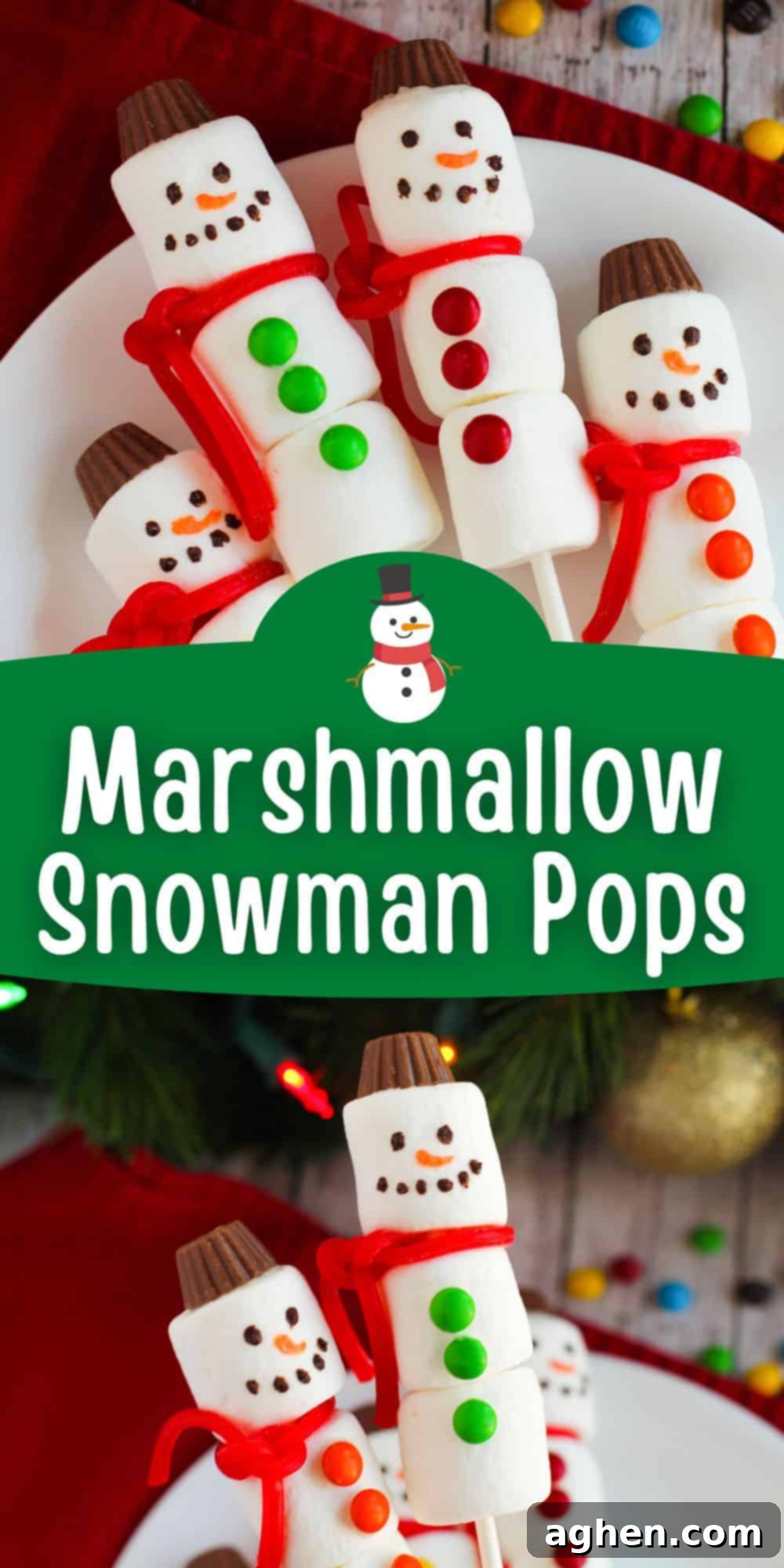 Marshmallow Snowman Pops.