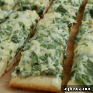 Final plated image of Spinach Artichoke Pizza Fingers, perfectly golden and ready to serve.