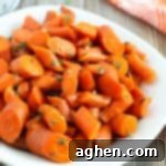 Crockpot glazed carrots with a sweet brown sugar garlic glazed.