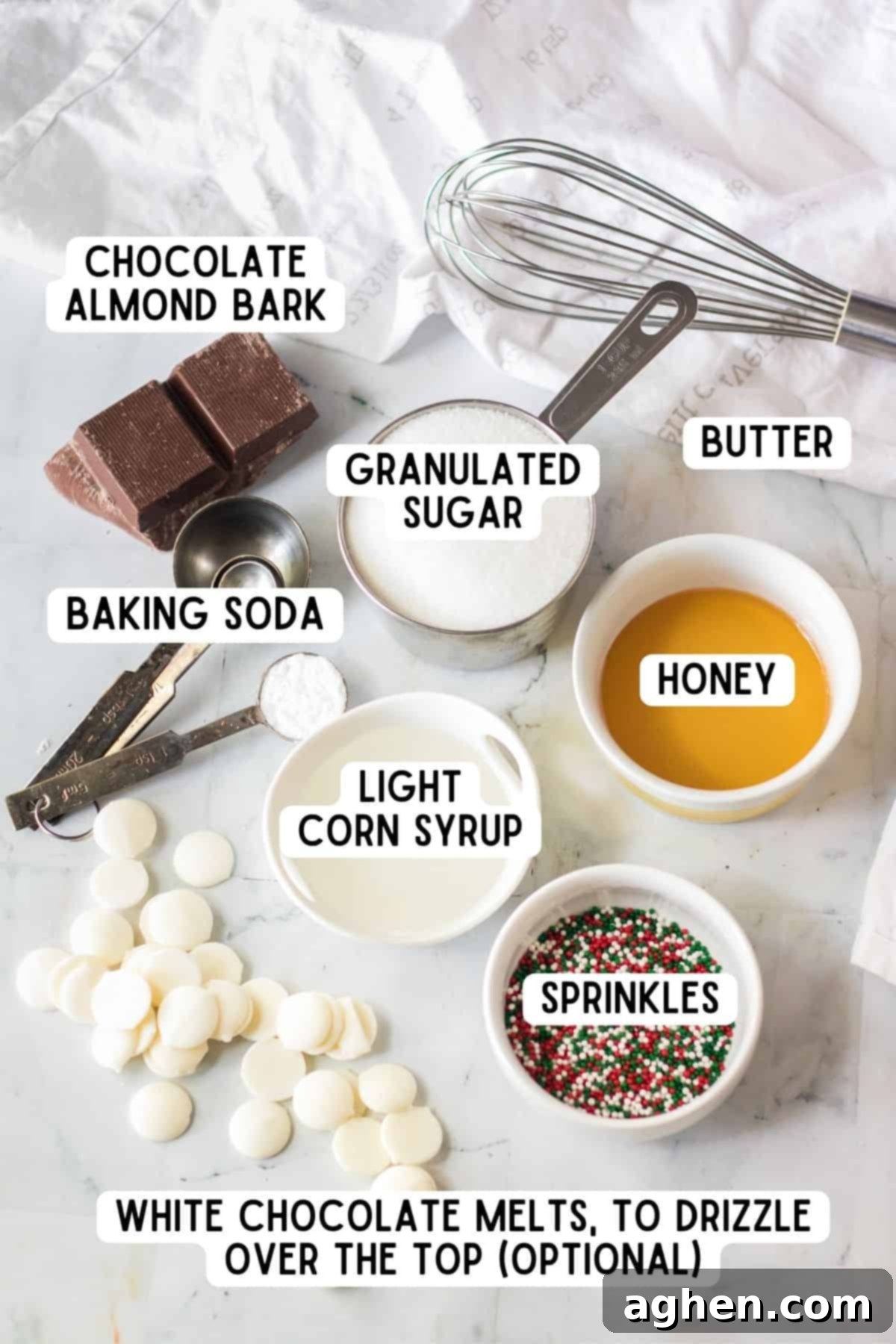 Ingredients for Chocolate Covered Honeycomb Candy