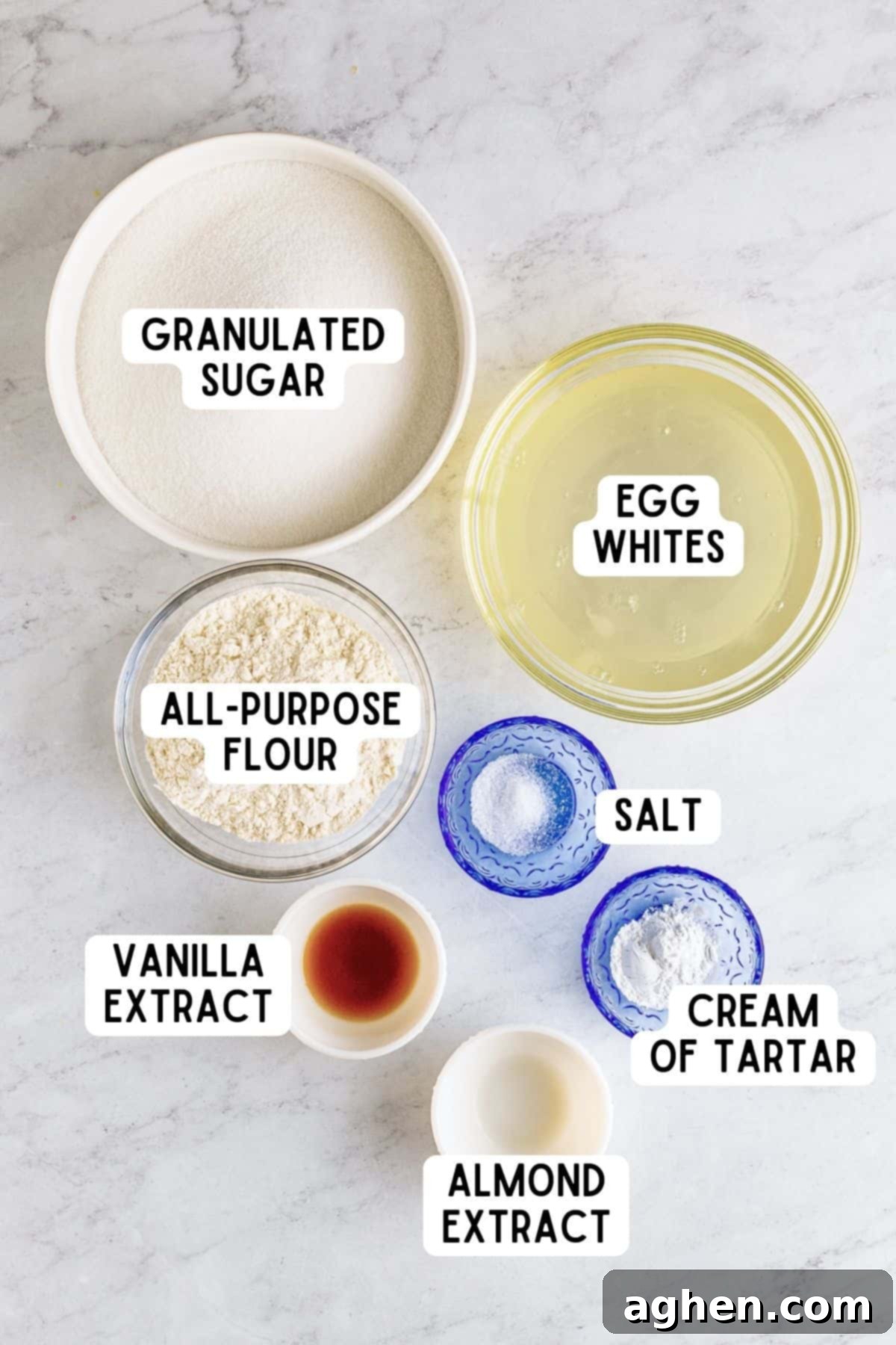 Ingredients for Angel Food Cake.