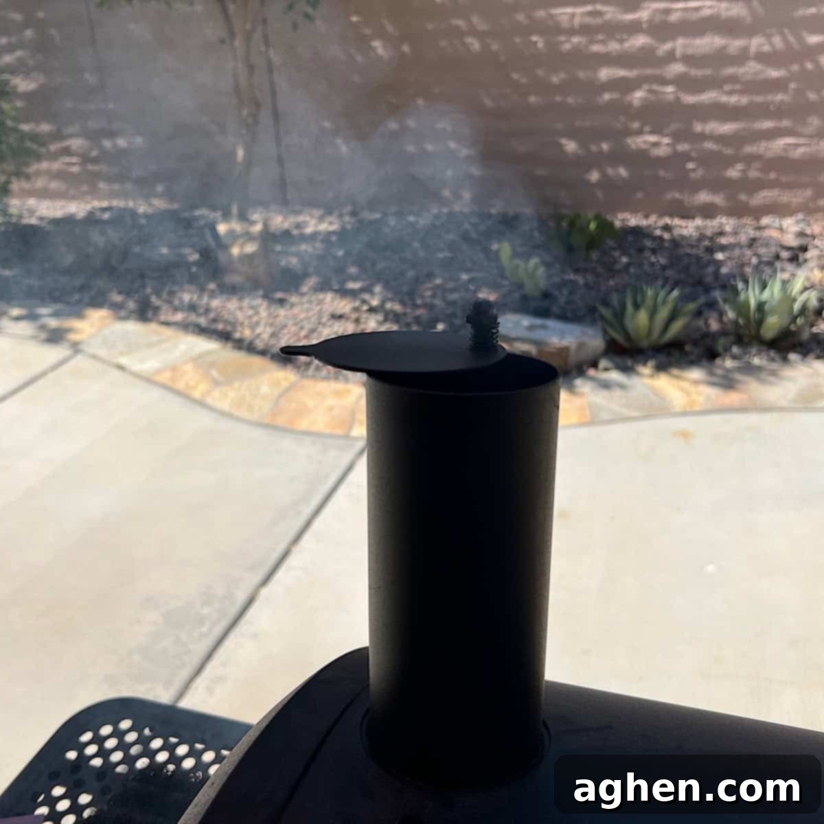 wood smoker chimney with smoke