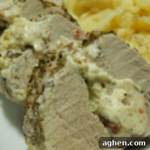 Herbed Garlic Cream Cheese and Bacon Stuffed Pork Tenderloin 2 Herb and Garlic Cream Cheese Stuffed Pork Tenderloin