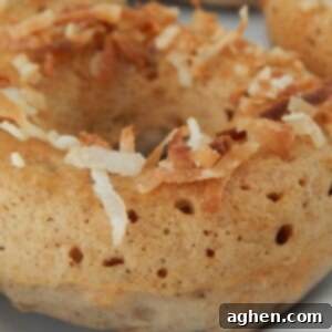 Sun-Kissed Coconut Doughnuts 2 Freshly baked toasted coconut donuts arranged beautifully