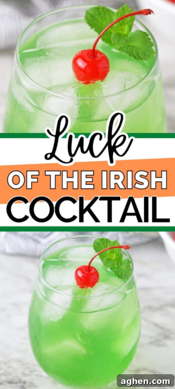 Luck of the Irish Cocktail pin image.