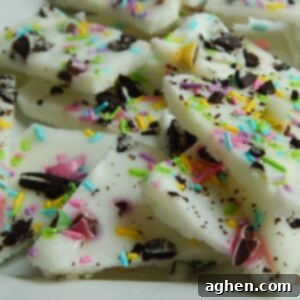 Easter Fro-Yo Bark 2 Frozen yogurt Easter bark with colorful toppings