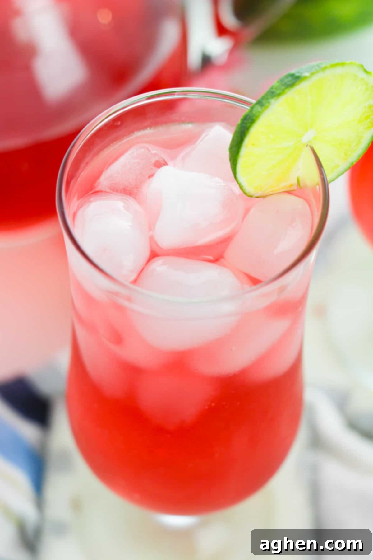 Copycat Starbucks Shaken Watermelon and Passion Tea drink.