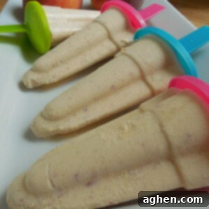 Close-up of a Peaches and Cream Popsicle
