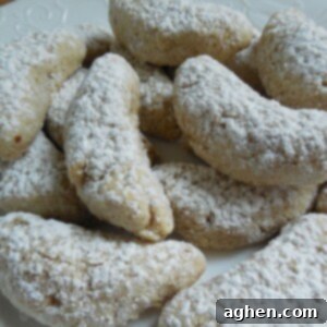 Lightened up almond crescent cookies