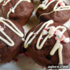 Festive Peppermint Hot Chocolate Mini Muffins