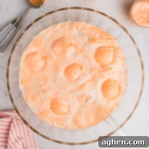Champagne punch with orange sherbet and pineapple juice in a large glass punch bowl.