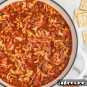 Hamburger Noodle Soup
