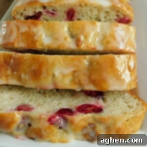 A freshly baked Lemon Cranberry Loaf.