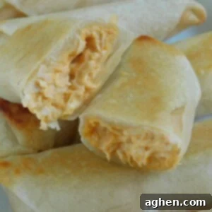 Fiery Buffalo Bundles 2 Buffalo Chicken Roll on white plate