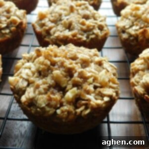 Hearty Banana Walnut Oat Muffins 2 Close-up of a perfectly baked banana walnut oatmeal muffin