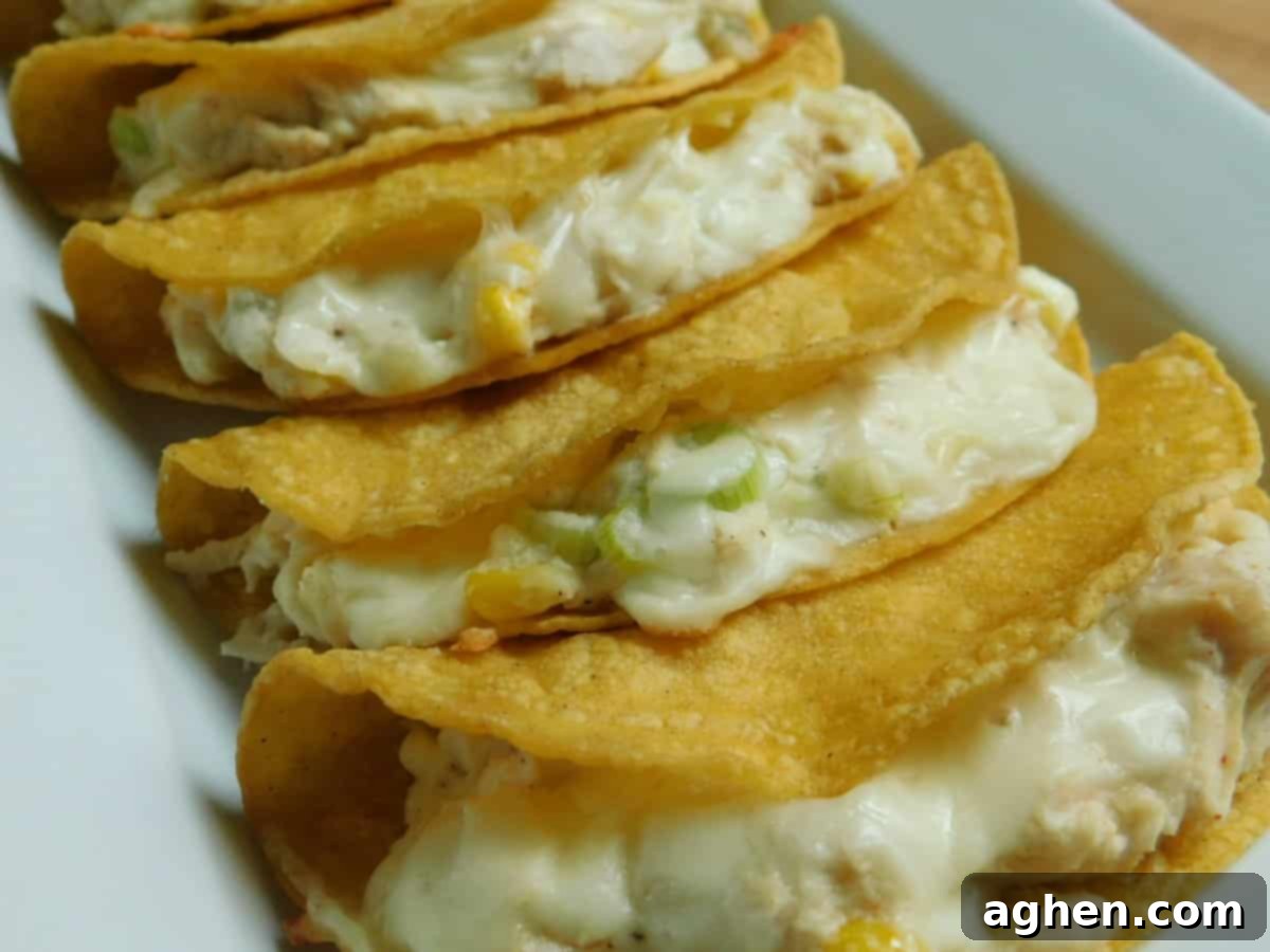 Delicious White Chicken Chili Tacos ready to be served