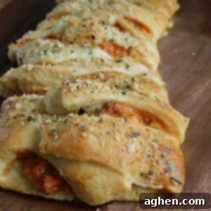 Buttery Chicken Parmesan Croissant Loaf 2 baked chicken parmesan croissant bread