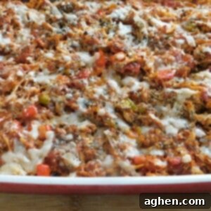 chicken parmesan bubble up in white casserole dish
