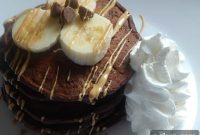 Decadent Double Chocolate Peanut Butter Banana Pancakes
