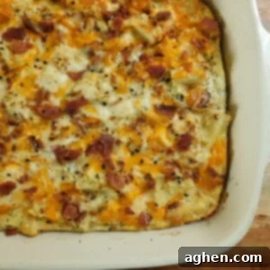 Everything Bagel Brunch Bake 2 everything but the bagel casserole in white dish