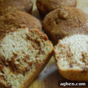 Cinnamon Roll Pancake Muffins 2 Close-up of a single Cinnamon Sugar Swirl Pancake Muffin