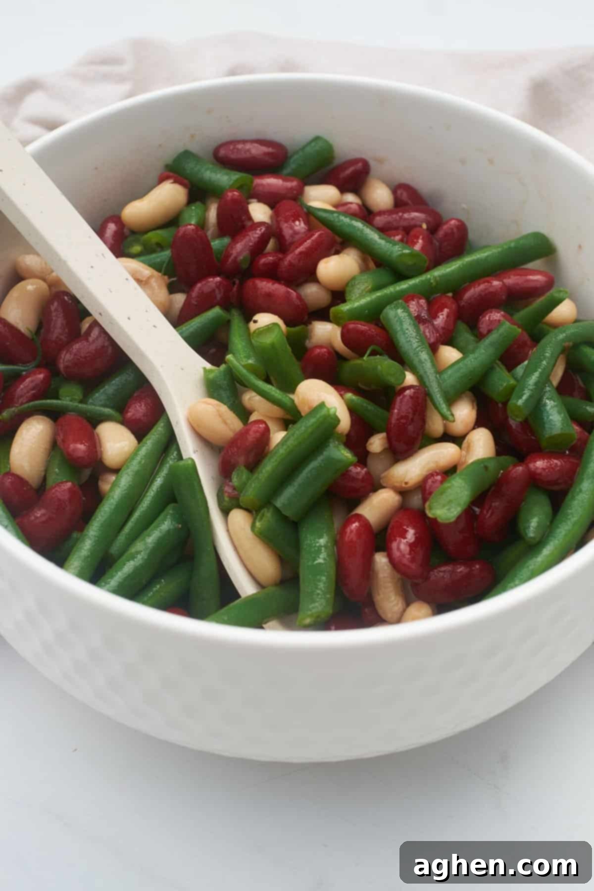 31 Delicious Healthy Sides for Any Meal 3 3 bean salad in white bowl