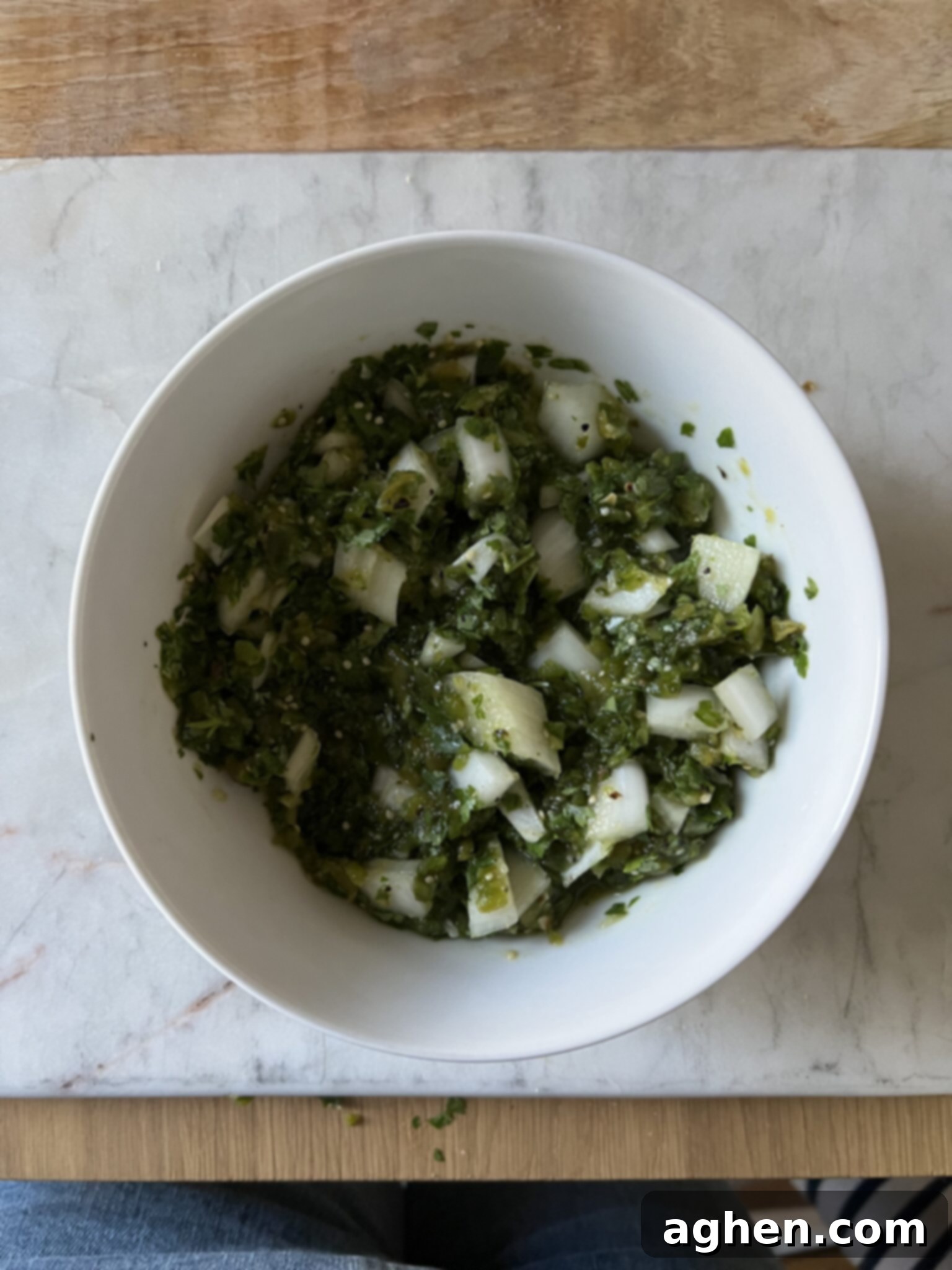 31 Delicious Healthy Sides for Any Meal 27 roasted poblano salsa in a white bowl