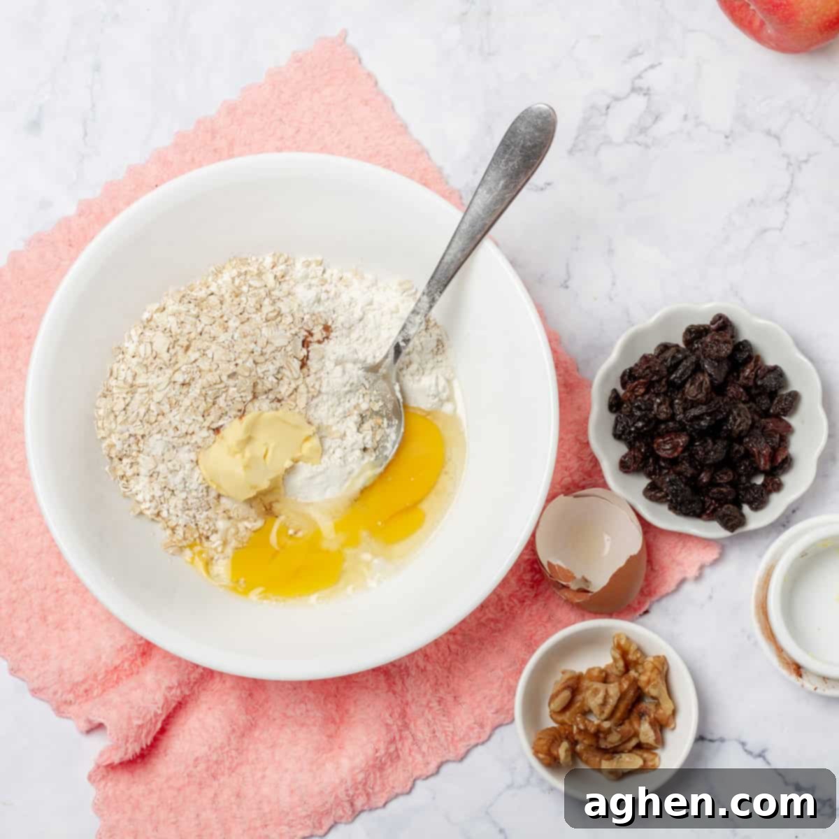 Discover Your New Favorite Weight Watchers Apple Crumble 4 Apple Crumble ingredients mixed in a large bowl