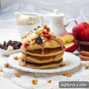 Smart Apple Pancakes 6 Sweet and satisfying Weight Watchers apple pancakes with garnish.