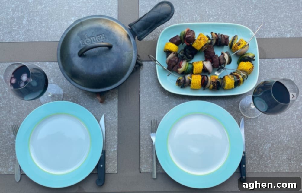 12 Steps to Mastering Your Big Green Egg's Ultimate Accessory 7 fire wire kabobs served on a table