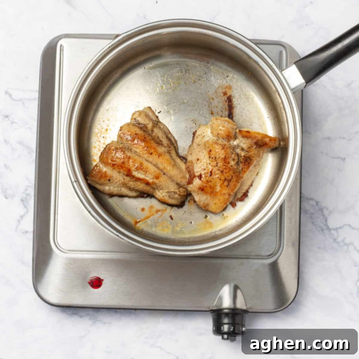 Effortlessly Delicious Weight Watchers Fish Tacos 5 Marinated hake fillet in sauce pan