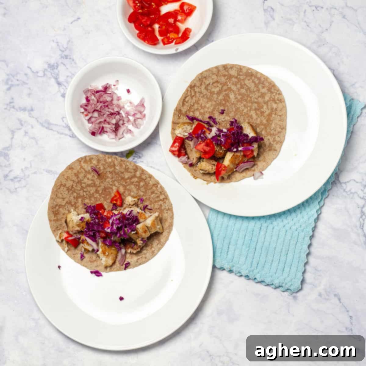 Effortlessly Delicious Weight Watchers Fish Tacos 7 tortilla with diced vegetables