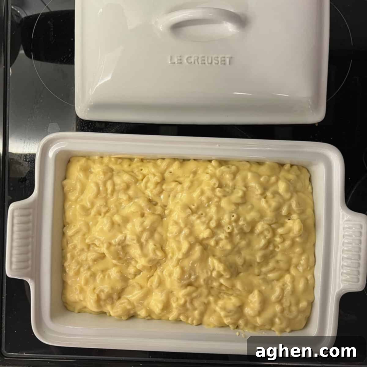 12 Revelations From My Le Creuset Investment 2 Le creuset dish with mac n cheese in it.