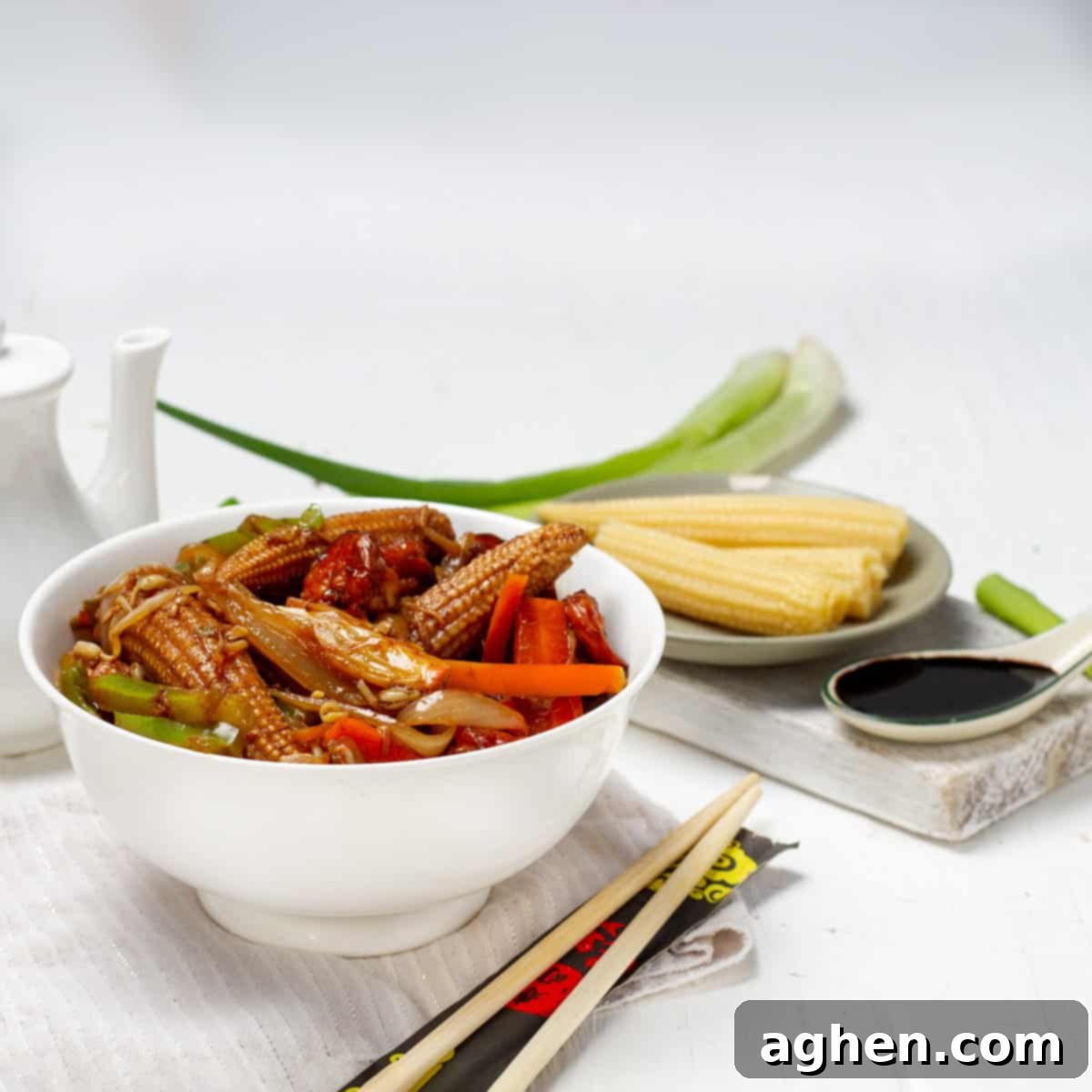Shrimp Garden Medley 9 A serving of Shrimp Chop Suey in a bowl, showcasing the rich sauce and vibrant ingredients.
