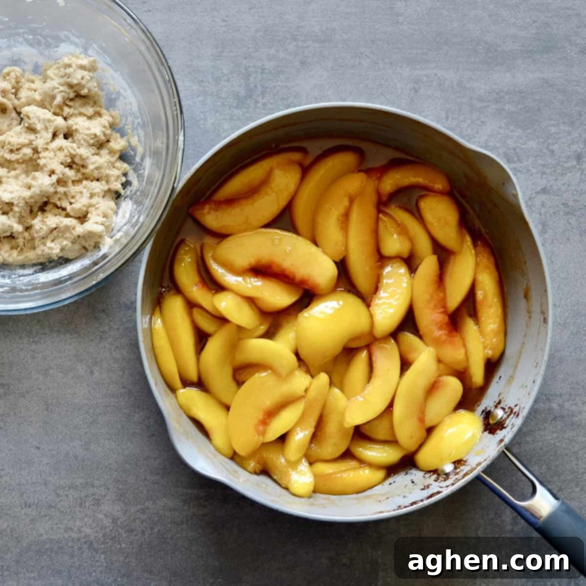 Light and Luscious Peach Cobbler 4 Peach cobbler filling and topping dough