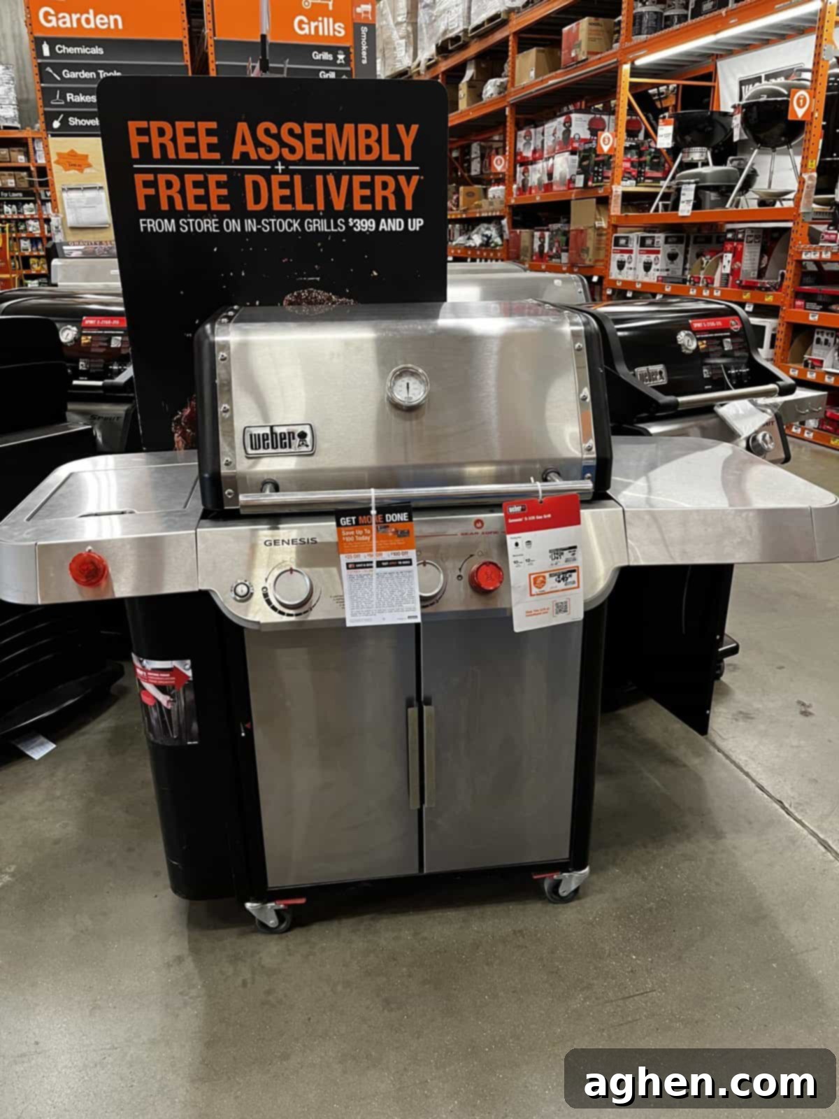 10 Weber Gas Grill Skills That Will Make You a Grilling Legend 2 stainless steel weber gas grill on showroom floor