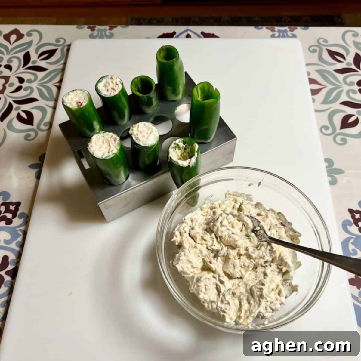 Competition BBQ Veteran's Smoked Bacon Wrapped Jalapeno Poppers 5 Filling jalapeno peppers with cream cheese mixture