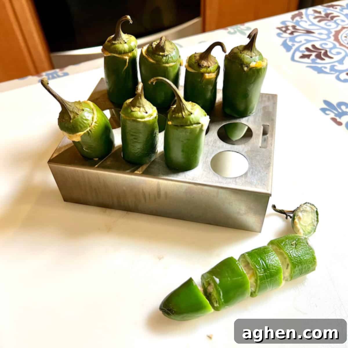 Competition BBQ Veteran's Smoked Bacon Wrapped Jalapeno Poppers 10 Plate of finished smoked jalapeno poppers, some sliced