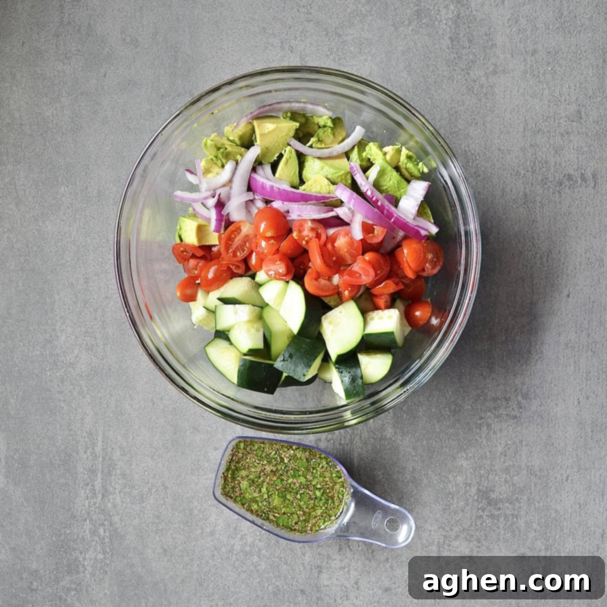 Light and Refreshing Cucumber Avocado: Your Summer Weight Watchers Staple 4 Chopped salad ingredients and dressing