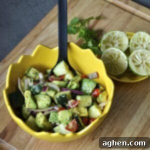 Light and Refreshing Cucumber Avocado: Your Summer Weight Watchers Staple 6 Cucumber Avocado salad in a bowl