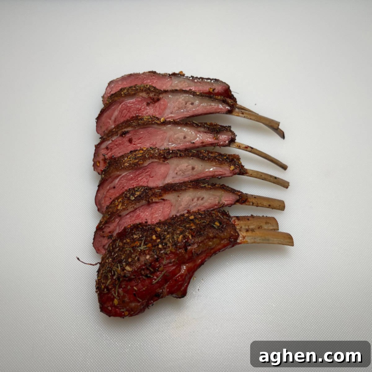 Perfectly Smoked Rack of Lamb, Surprisingly Simple 9 Smoked rack of lamb presented on a serving platter