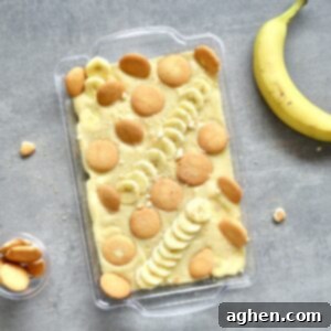 Light and Creamy Weight Watchers Banana Pudding 9 Decorated banana pudding in a serving dish