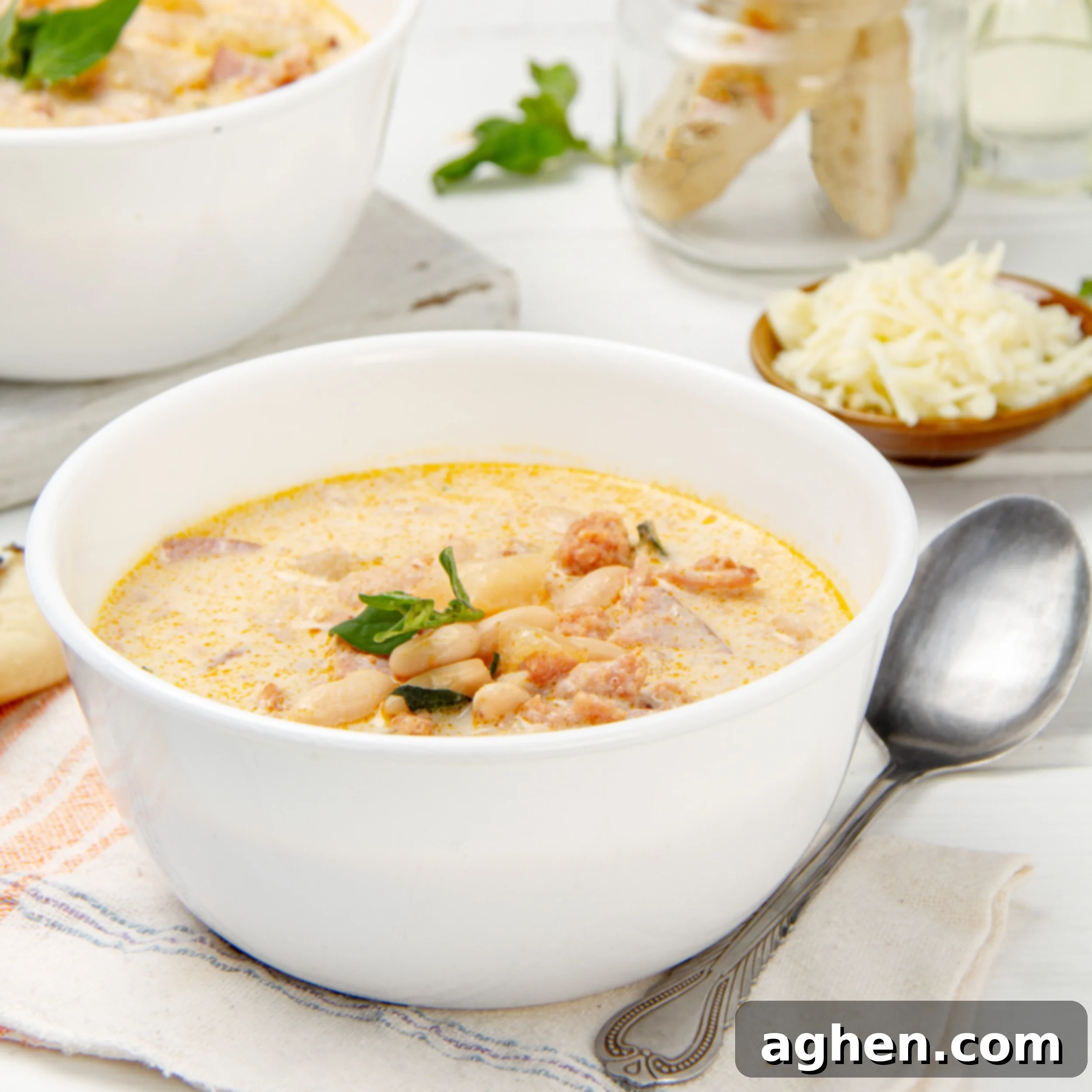 Mastering Olive Garden's Zuppa Toscana At Home 2 Creamy and hearty Zuppa Toscana soup in a bowl.