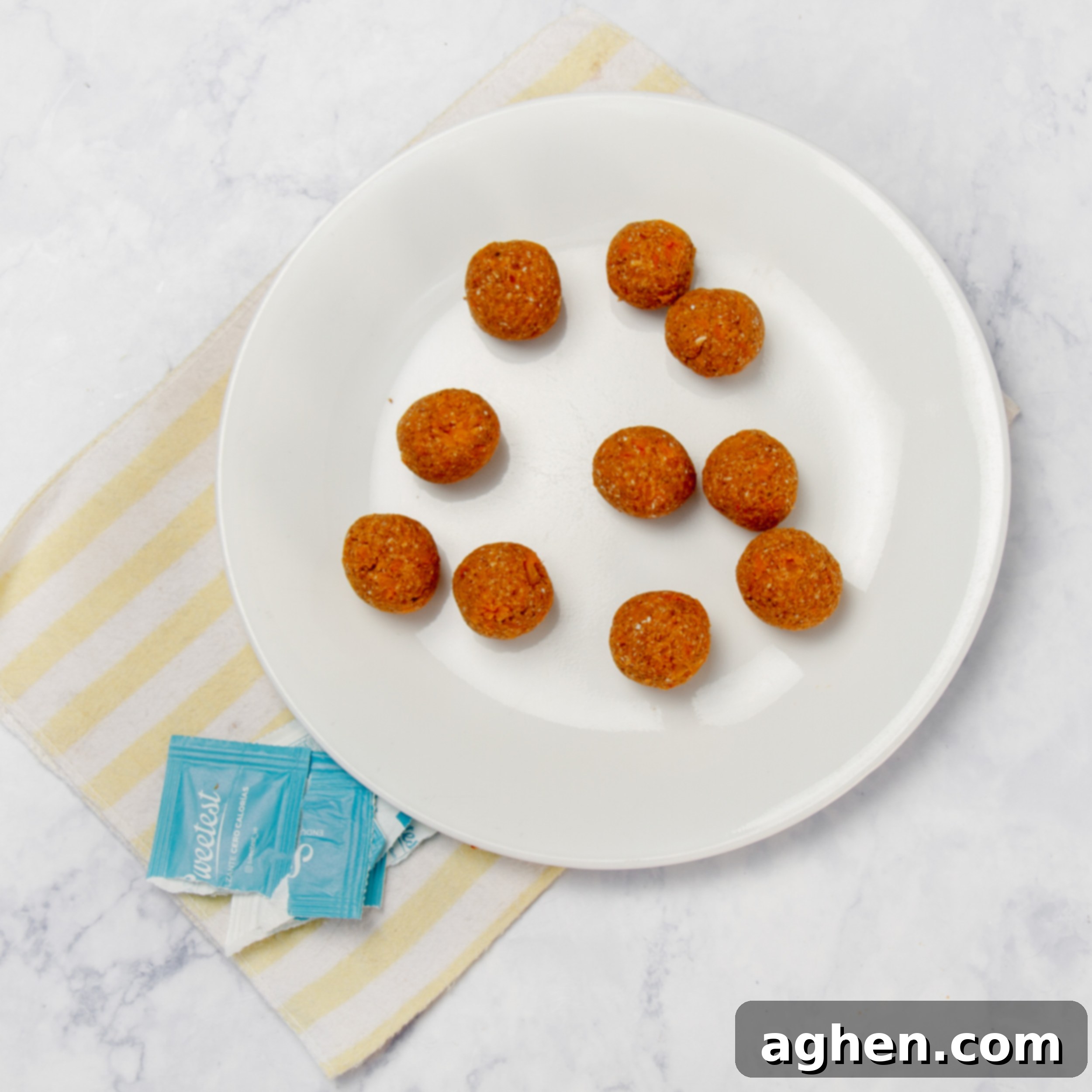 Weight Watchers Chocolate Pumpkin Truffles: The Ultimate Fall Treat 5 The truffle mixture rolled into 10 even balls on a plate.