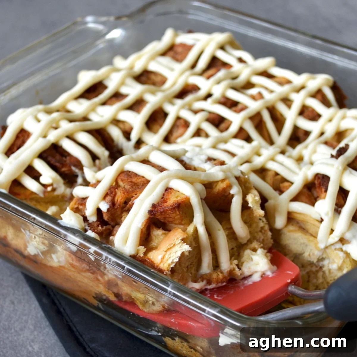 Smart Start: Weight Watchers Breakfast Casseroles for Any Gathering 11 A beautifully decorated Cinnamon Roll Casserole with creamy cheesecake frosting.