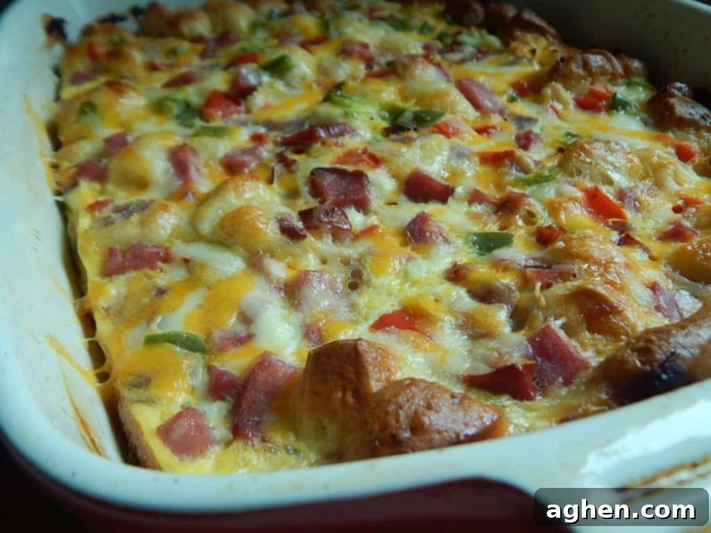 Smart Start: Weight Watchers Breakfast Casseroles for Any Gathering 3 A golden-brown Pillsbury Breakfast Casserole bubbling in a casserole dish, ready to be served.